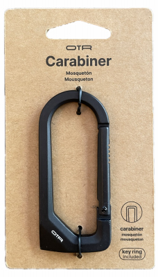 Carabiner, Black Aluminum, 5 In.