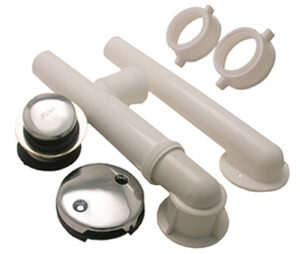 Bathtub Waste And Overflow Assembly, PVC, Chrome, 1.5 In.