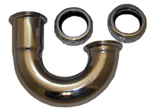 Lavatory Drain J-Bend, Chrome-Plated Brass, 1-1/4 In. O.D.