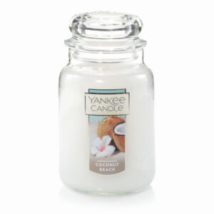 Glass Candle Jar, Single Wick, Coconut, 22 oz.