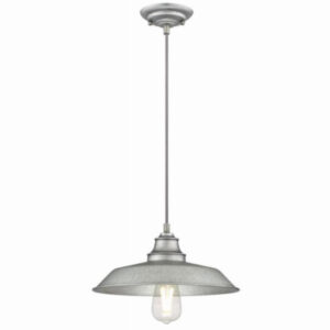 Iron Hill 1-Light Pendant Fixture, Steel Finish, 8.25 x 12-In.