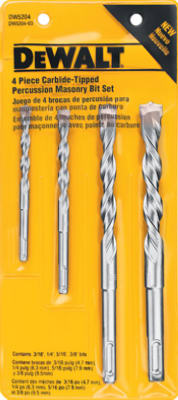 4-Pc. Percussion Masonry Drill Bit Set