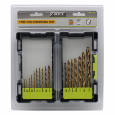 17-Pc. Titanium Nitride Drill Bit Set
