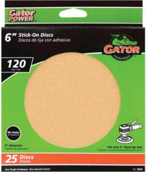 GoldFlex Stick-On Sanding Discs, 120 Grit, 6 In., 25-Pk.