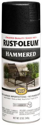 Stops Rust Spray Paint, Black Hammered, 12-oz.