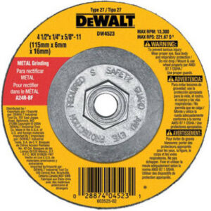 General-Purpose Metal-Grinding Wheel, 4-1/2 In.