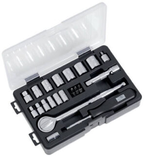 24-Pc. SAE Socket Set, 1/4 & 3/8 In. Drive