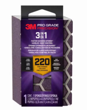 3-in-1 Sanding Sponge, Fine 220 Grit