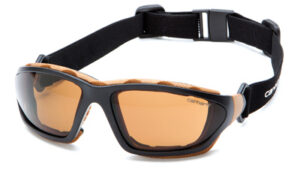 Carthage Safety Glasses, Bronze Lens/Black & Tan Frame
