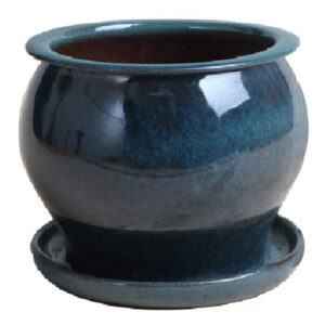 4 In. Studio Planter, Ceramic, Aqua Blue
