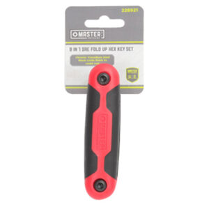 9-In-1 SAE Hex Key Set, Medium, Plastic, Fold-Up