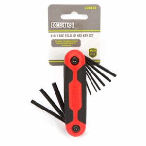 9-In-1 SAE Hex Key Set, Small, Plastic, Fold-Up