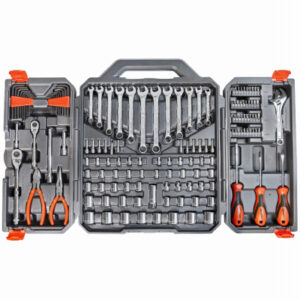 150-Pc. SAE/Metric Professional Tool Set, 1/4 & 3/-8In. Drive, 6-Point Sockets