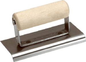 6 x 4 In. Concrete Edger, Stainless Steel, .5 In. Radius, Wood Handle