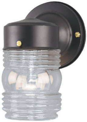 75-Watt Black Jelly Jar Wall Fixture