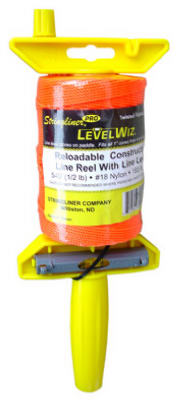Pro Level Wiz Construction Line Reel With Level, Orange, 540-Ft.