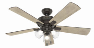 Crestfield Ceiling Fan, 3 LED Lights, New Bronze, 52-In.
