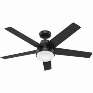 Aerodyne Smart Wi-Fi Ceiling Fan, LED Light, Matte Black, 52-In.