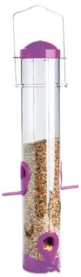 Wild Bird & Finch Tube Feeder, Assorted Colors, 1.25-Lb.