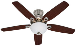 Builder Deluxe Ceiling Fan with Light, Brushed Nickel, 5 Blades, 52-In.