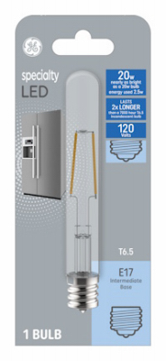 LED Specialty Bulb, Clear, Intermediate Base, 2.5 Watt