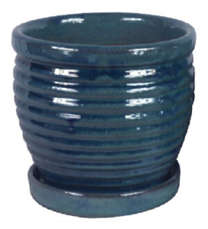 6 In. Honey Jar Planter, Ceramic, Aqua Blue