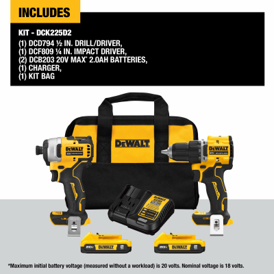 20-Volt MAX Atomic Cordless Drill Driver & Impact Driver Kit