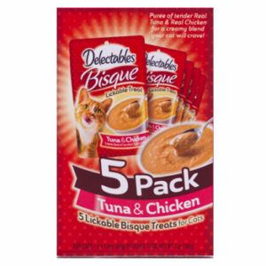 Lickable Bisque Treats for Cats, Chicken & Tuna, 1.4 oz. Each, 5-Pk.