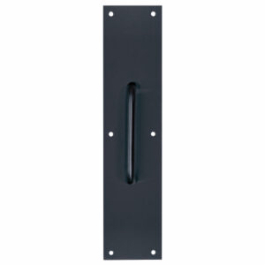 Door Pull Plate, Matte Black, 3.5 x 15 In.