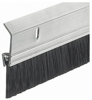 Brush Door Sweep, Heavy-Duty Aluminum, 2 x 36 In.