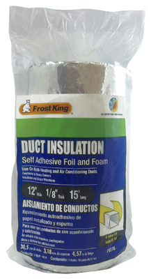 Frost King Foam & Foil Duct Insulation, 1/8 In. x 1 x 15 Ft