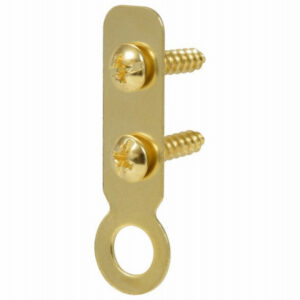 Picture Hanger, Flat Ring, Brass, Large, 4-Pk.