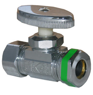 Pipe Fitting, Straight Valve, Chrome, Lead-Free, 5/8 x 7/16 or 1/2 In. OD Slip Joint Outlet