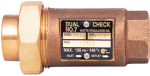 Backflow Preventer, Dual Check Valve, 3/4 In.
