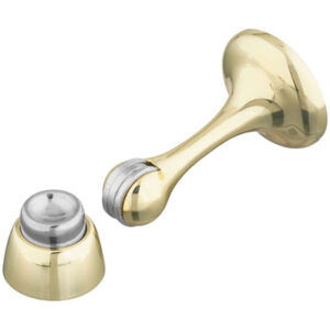 Door Stop With Catch, Magnetic, Brass, 3 In.
