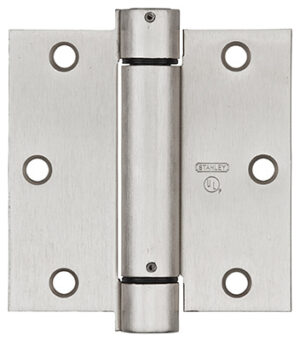 Spring Door Hinge, Adjustable, Nickel, 3.5 In.