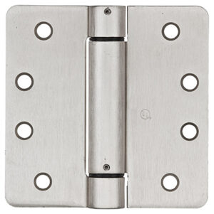 Spring Door Hinge, Adjustable, Nickel, 4 In.