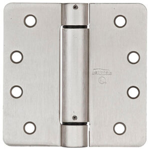 Spring Door Hinge, Adjustable, Nickel, 4 In.