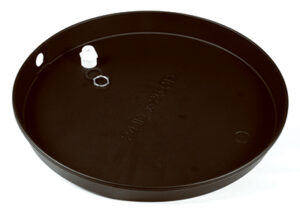 Drain Pan with PVC Fittings, Plastic, 28-In.