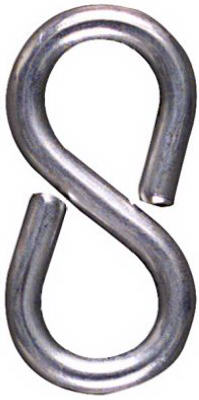 Closed S Hook, Steel, 1-1/8 In., #812, 6-Pk.