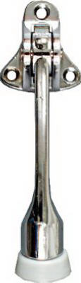 Doorstop, Wall-Mount, Kick-Down, Chrome, 4 In.