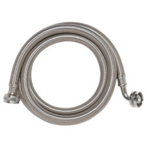 Washing Machine Hose, Stainless Steel, 3/4 x 60 In.