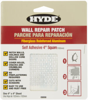 Aluminum Mesh Drywall Wall Patch, 4 x 4-In.