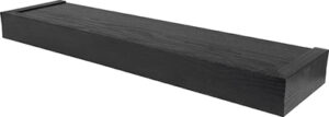 Floating Shelf, Modern Design, Black, 24 In.