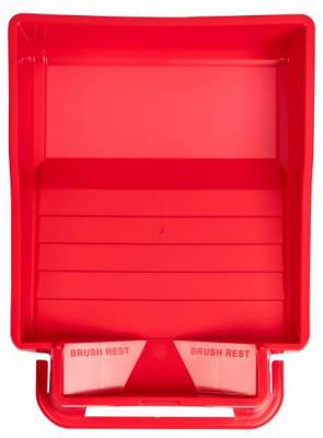 Deep-Well Plastic Paint Tray, Red, 9-In.