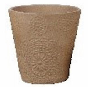 Brown Clay Embossed Planter, 7.9 In.