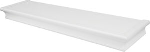 Floating Shelf, Beveled Design, White, 24 In.