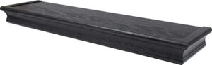 Floating Shelf, Beveled Design, Black, 24 In.