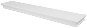 Floating Shelf, Beveled Design, White, 36 In.