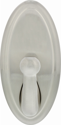 Decorative Hook, Satin Nickel, Oval, Holds 25 Lbs.